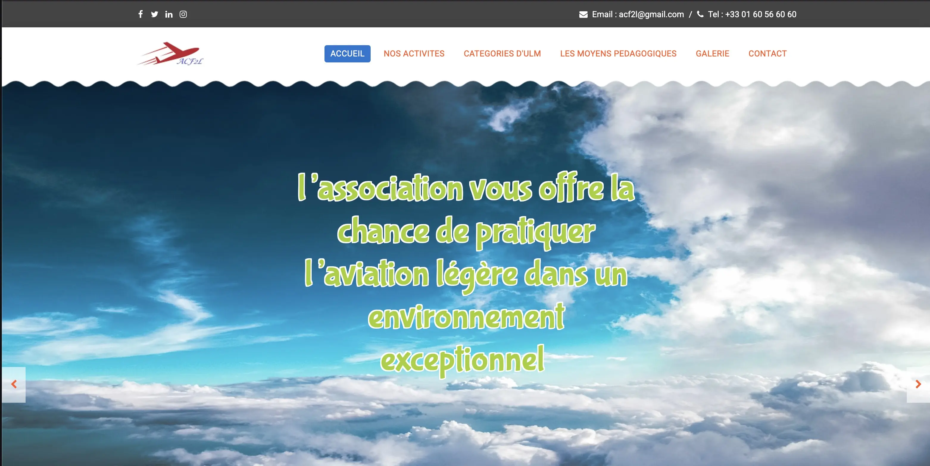 Ancienne version du site web - interface désuette et non responsive